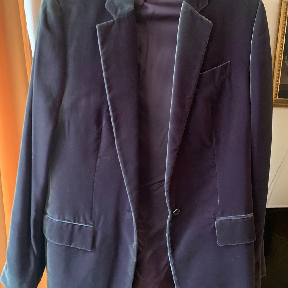 GUCCI  Single-Breasted Velvet Jacket in Purple